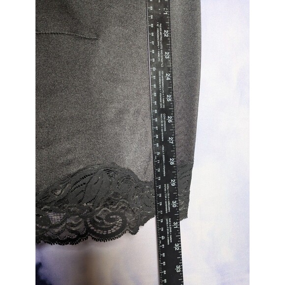 Vintage Vanity Fair Black Nylon Lace Slip Dress Size 38 Coquette Witchy Grunge - Picture 7 of 7
